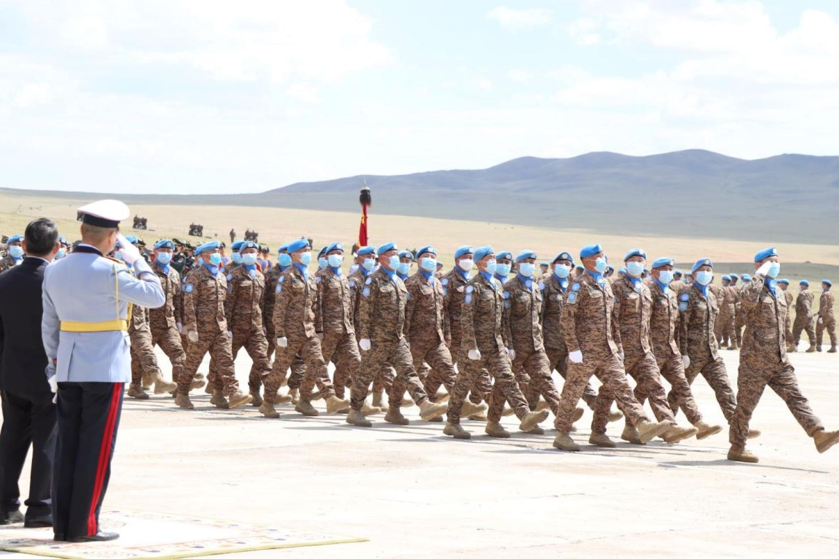 UN Peacekeepers on march