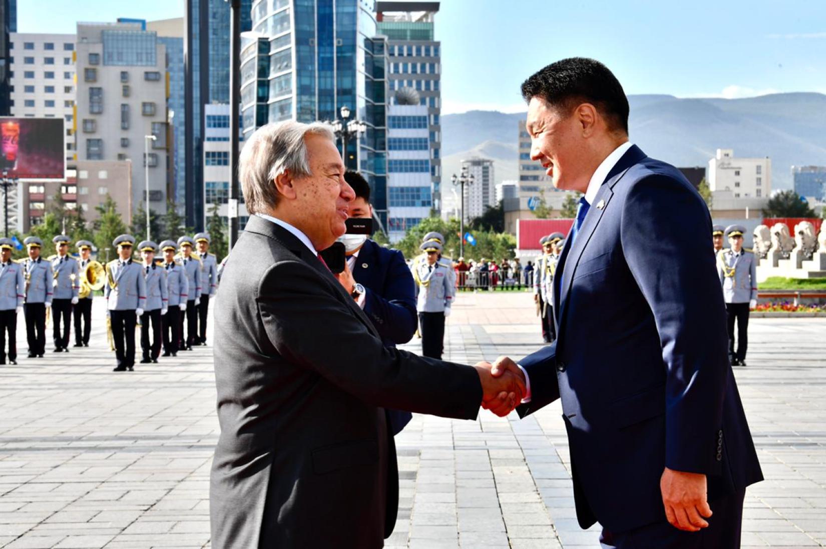 President of Mongolia H.E U.Khurelsukh welcomed UN Secretary-General