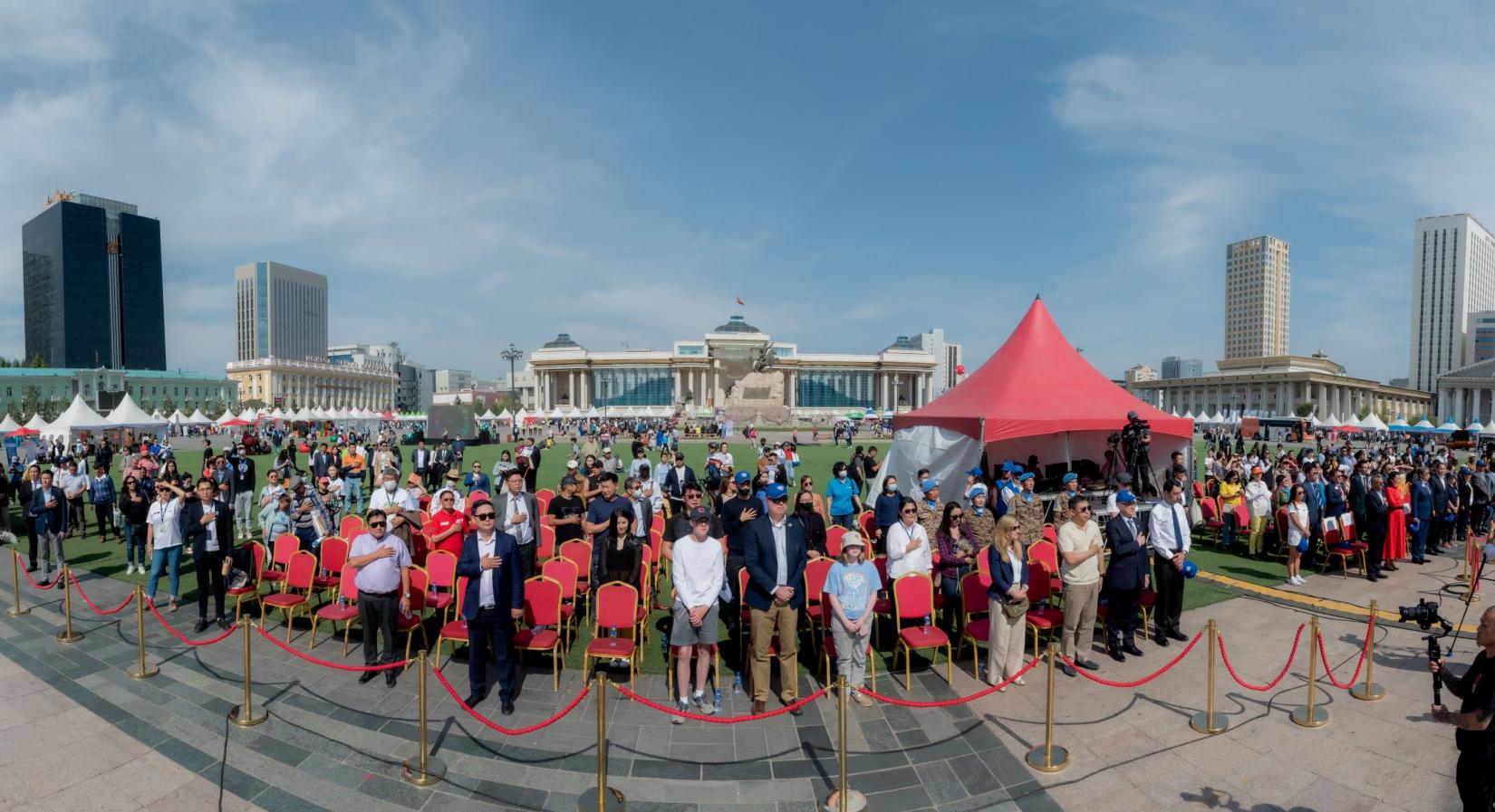 crowd and tents at the SDG Open Day