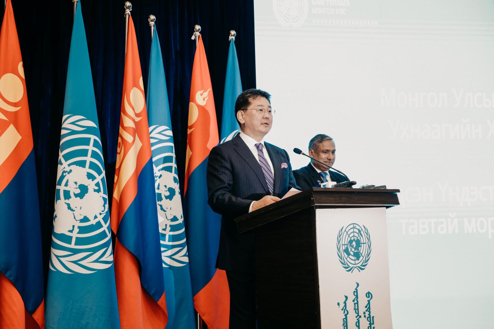 President addresses to the UN staff