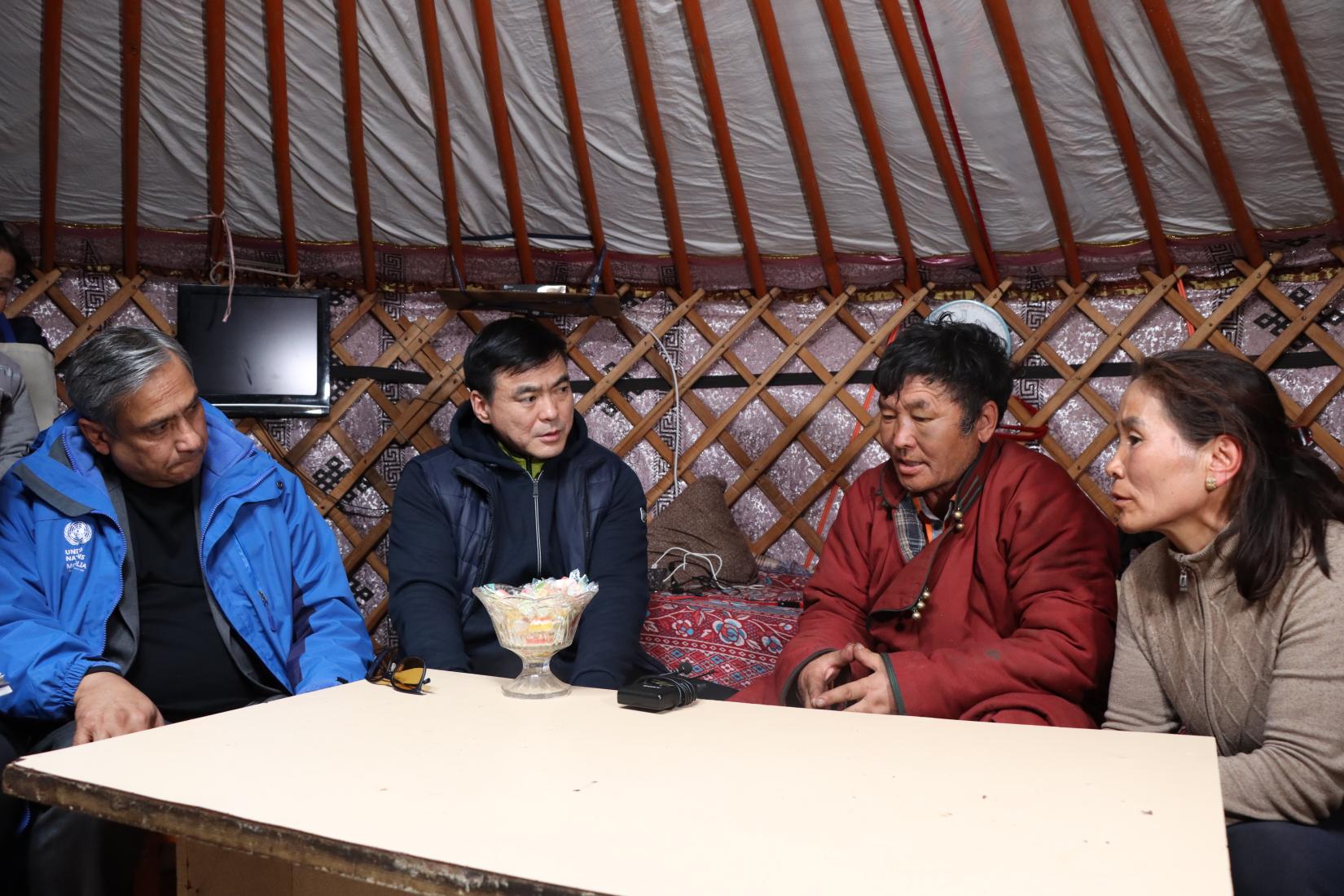 Tapan and DPM meeting dzud affected herders