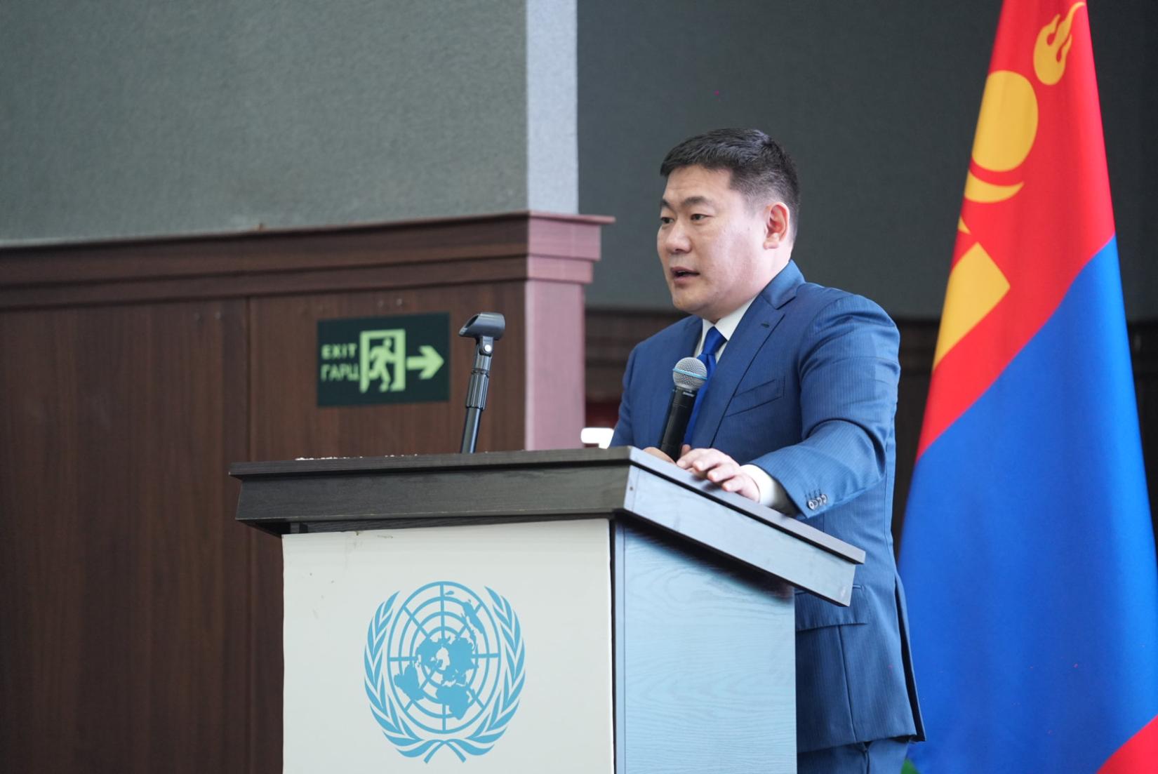 Prime Minister L. Oyun-Erdene addresses to the UN staff