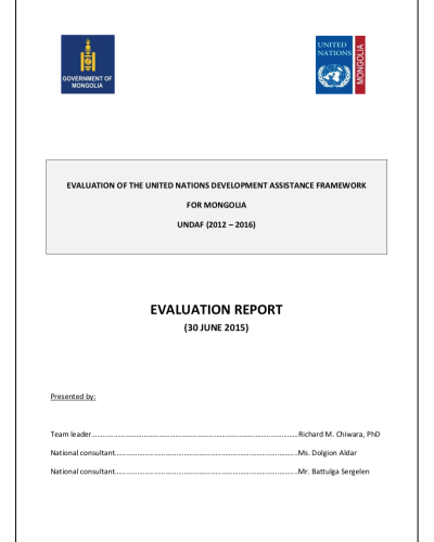 UNDAF Independent Evaluation 2012-2016
