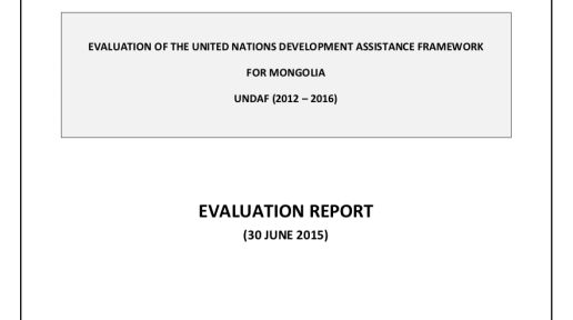 UNDAF Independent Evaluation 2012-2016
